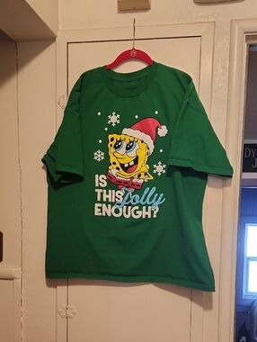 🔥SpongeBob Squarepants Green Holiday Graphic Tee